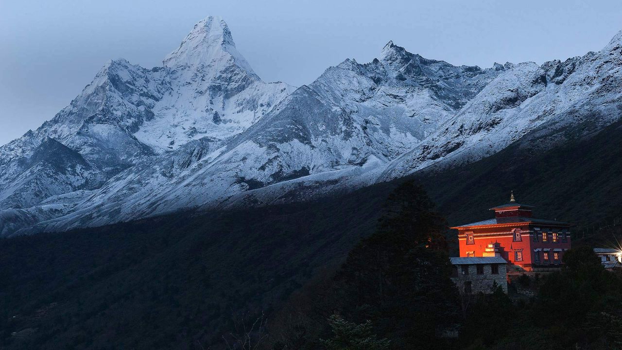 Monasterio de Tengboche, en las montañas del Himalaya, Nepal