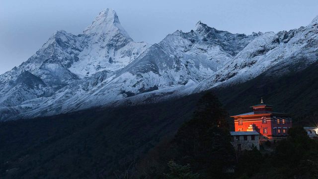 喜马拉雅山脉中的Tengboche修道院,尼泊尔