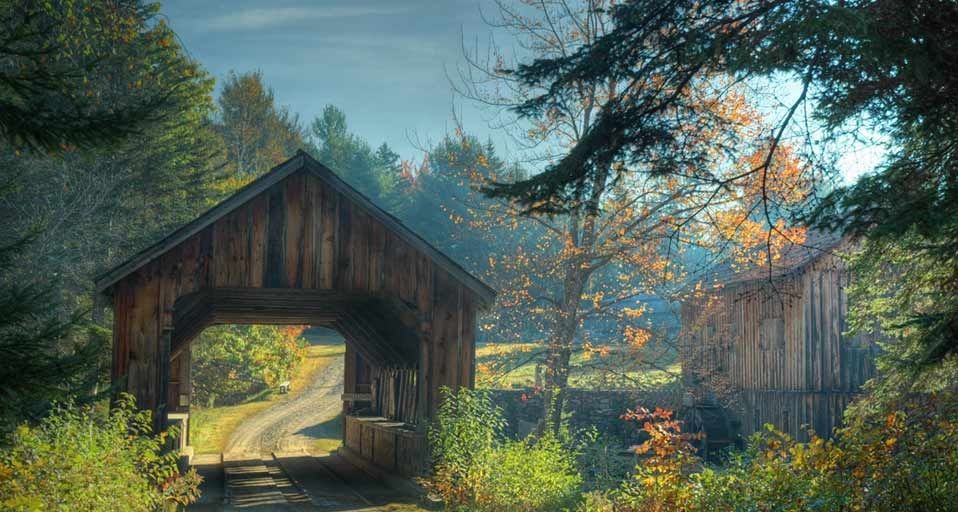 Covered bridge near Bradley, Maine