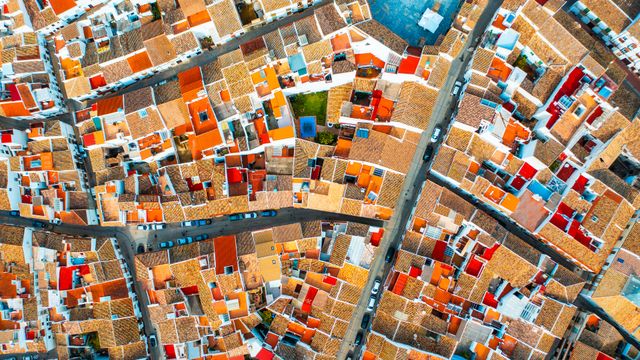 Aerial view of Olvera, Andalusia, Spain