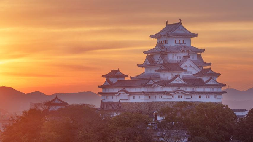 O Castelo de Himeji, Himeji, Prefeitura de Hyōgo, Japão