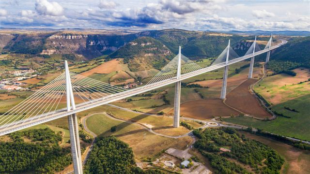 Vue aérienne du Viaduc de Millau