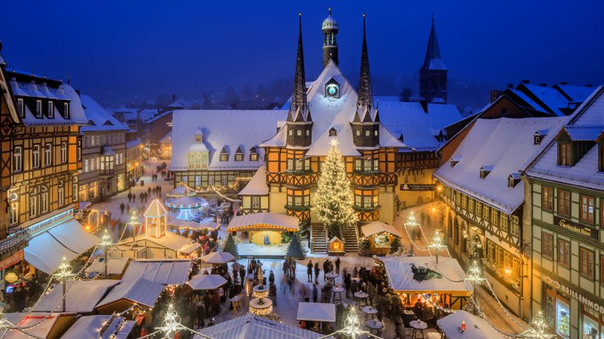 韦尼格罗德的圣诞市场，德国萨克森-安哈尔特州