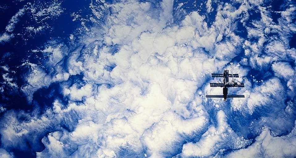 International Space Station over the Pacific Ocean