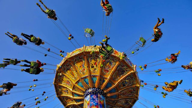 Amusement ride at Oktoberfest in Munich, Germany