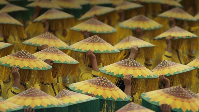 头戴圆锥形帽子的巡游者