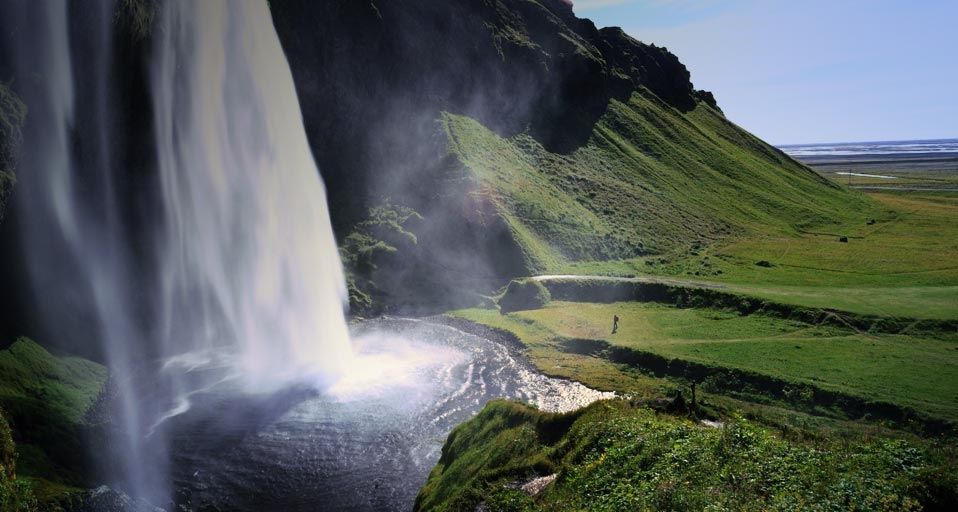 Seljalandsfoss waterfall on the south coast of Iceland