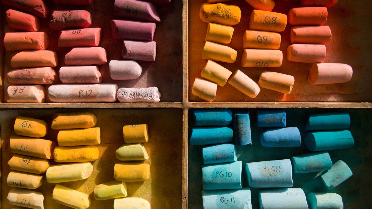 Colourful pastel chalk