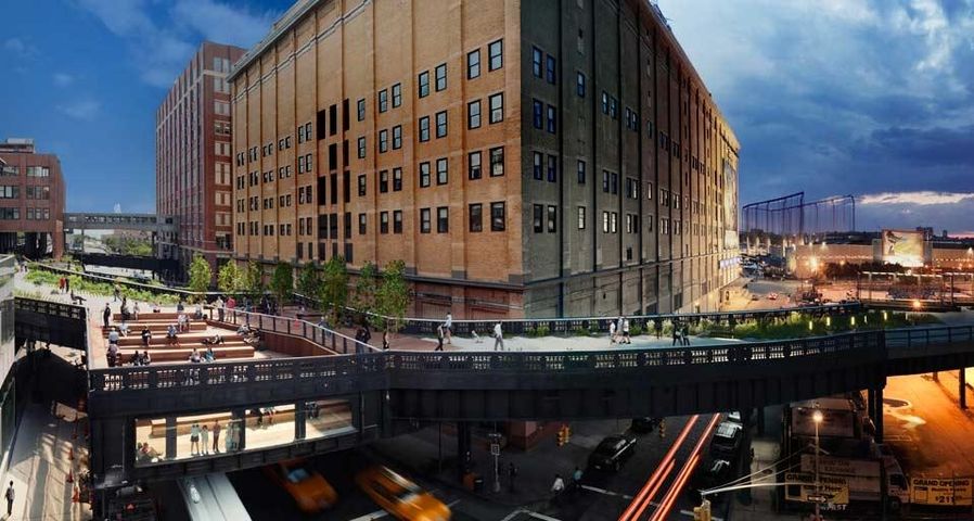 View of the High Line elevated park in New York City, U.S.A.