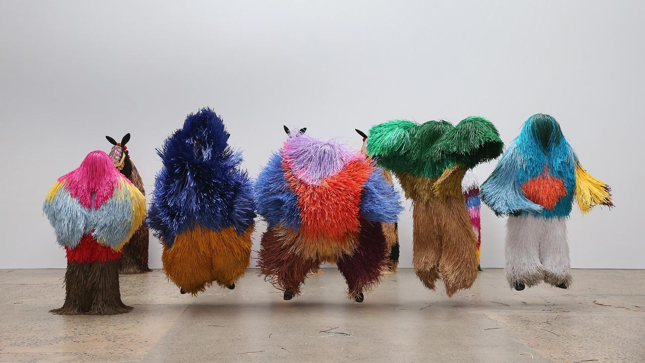 Soundsuits by artist Nick Cave at Carriageworks in Sydney, Australia in 2016 