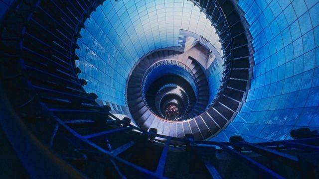Staircase inside the Île Vierge lighthouse, Brittany, France