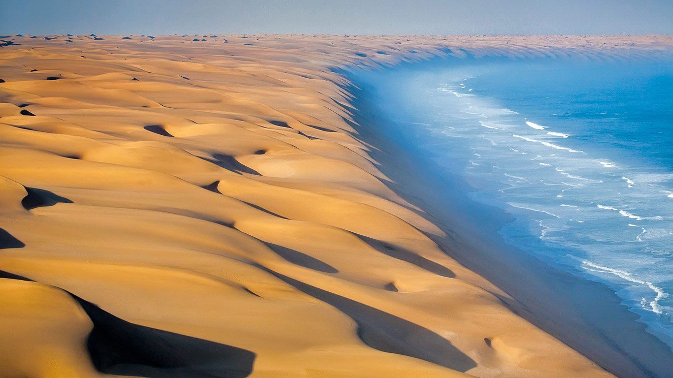 Namib Desert At The Atlantic Ocean In Africa Peapix