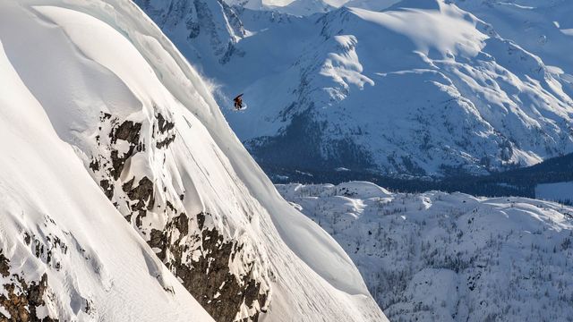 A snowboarder in Pemberton, B.C.