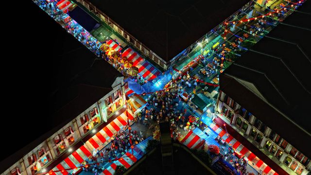 Aerial view of Chinatown, Singapore