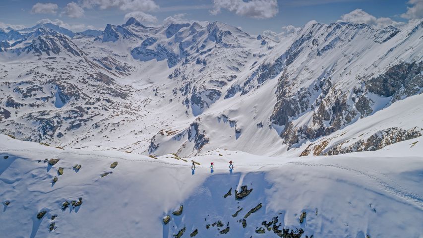 Ski touring in the High Tauern mountain range near Bad Gastein, Austria