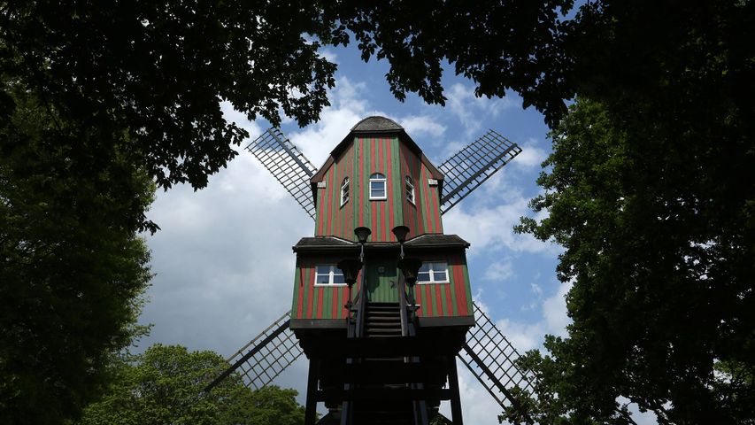 Dülkener Narrenwindmühle, Nordrhein-Westfalen, Deutschland. Anlässlich des Mühlentags
