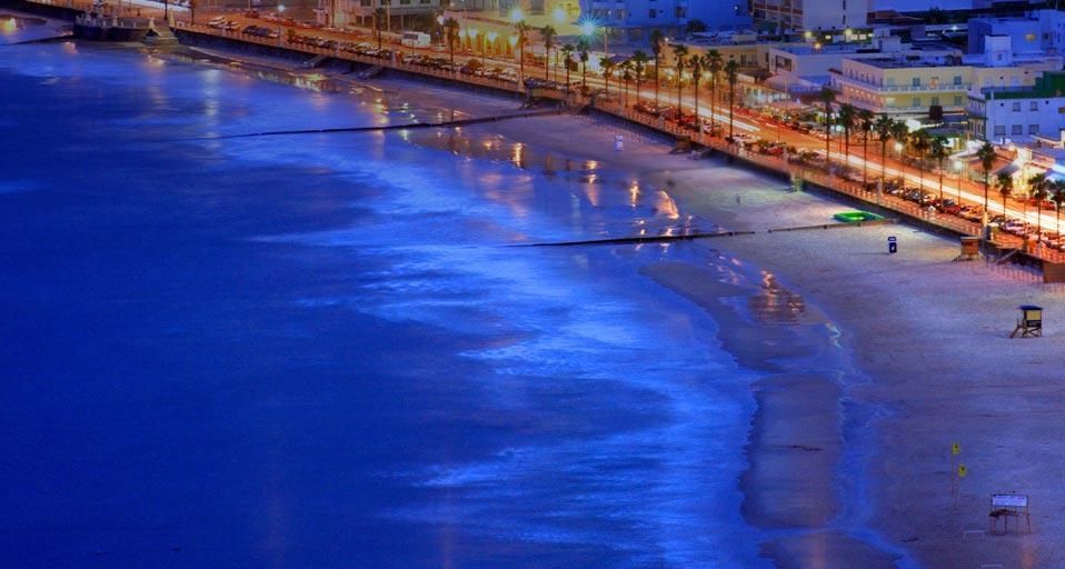 Aerial view of Piriápolis waterfront and promenade, Uruguay