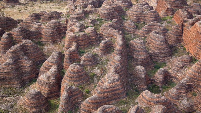 Beehive domes in the Bungle Bungle Range in the Purnululu World Heritage Listed National Park