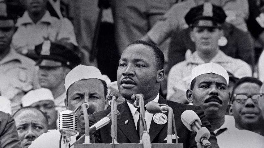 Martin Luther King, Jr., delivering his ‘I Have a Dream’ speech in Washington, DC, on August 28, 1963 