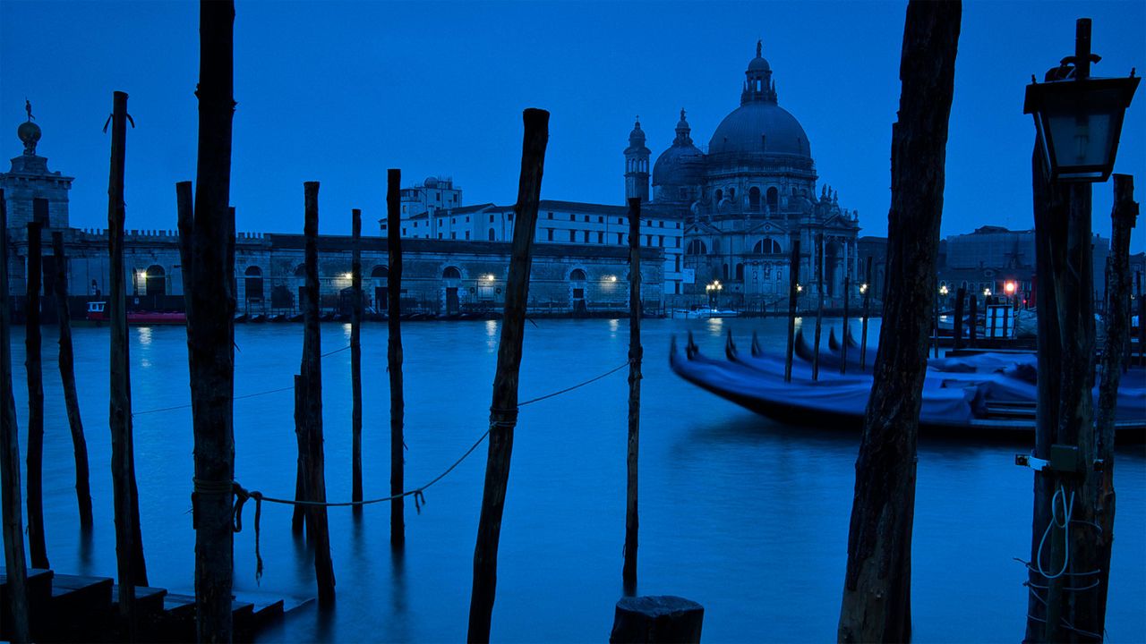 The Grand Canal and Basilica di Santa Maria della Salute in Venice, Italy