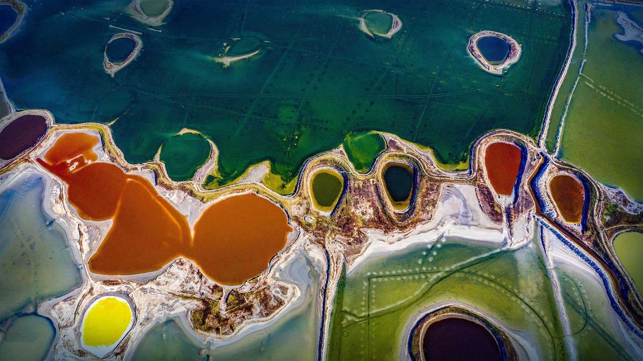 Yuncheng Salt Lake in Yuncheng, Shanxi Province, China