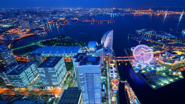 水彩画(みなとみらい21地区) みなとみらい21 | 水彩画な風景