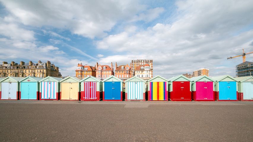 Beach huts in Brighton and Hove, England
