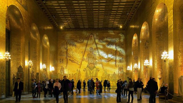 Golden Hall in Stockholm City Hall for today's Nobel Prize Award ceremonies