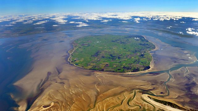 Luftaufnahme der Insel Föhr, Schleswig-Holstein, Deutschland