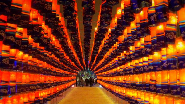 Light tunnel at Winterlude, Ottawa