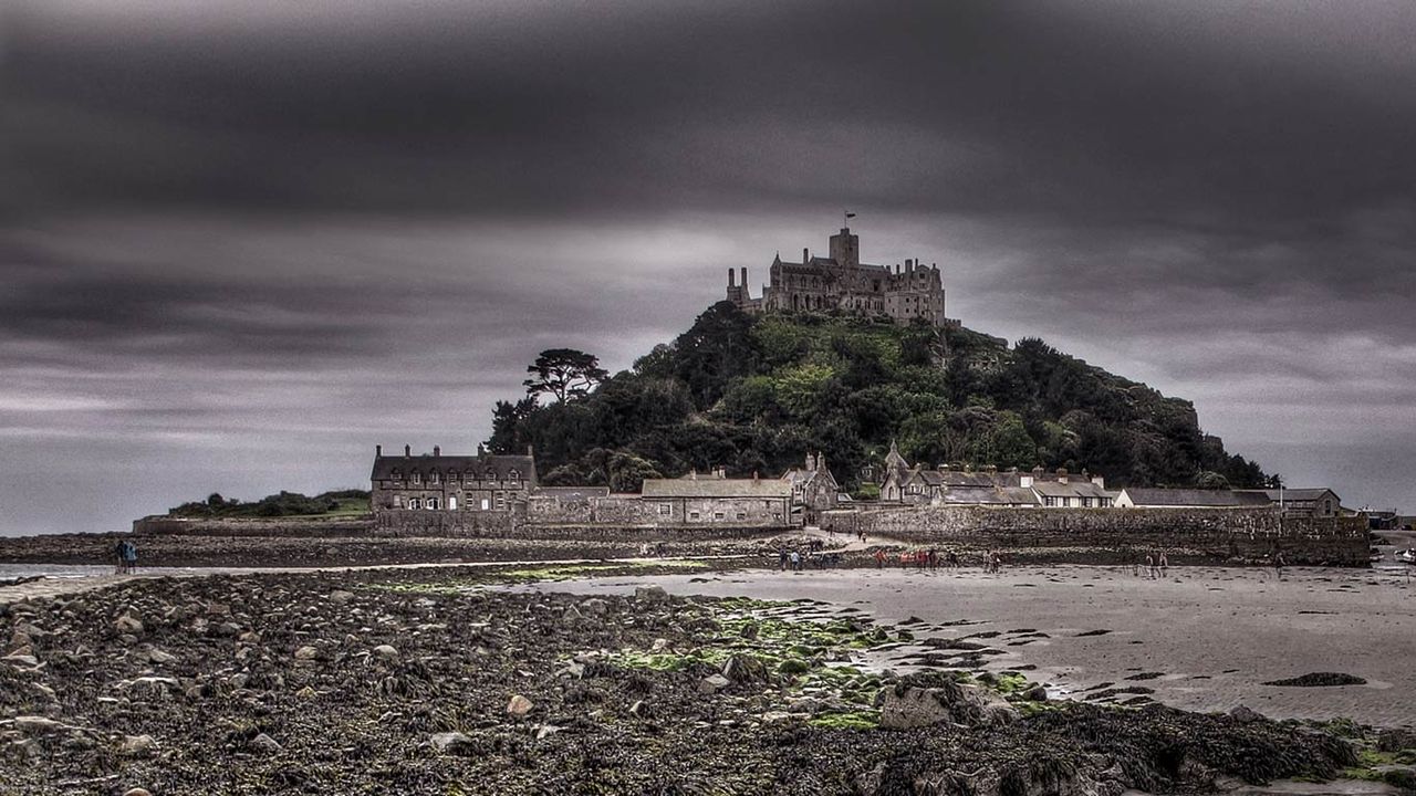 St Michael's Mount vor der Küste von Marazion, Cornwall, England