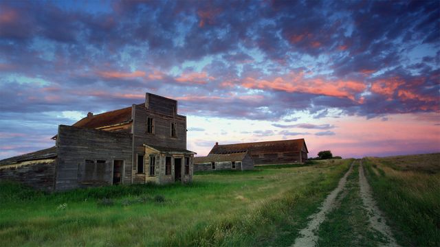 Old general store of Bents, Saskatchewan, Canada