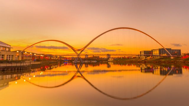 Infinity Bridge in Stockton-on-Tees, England