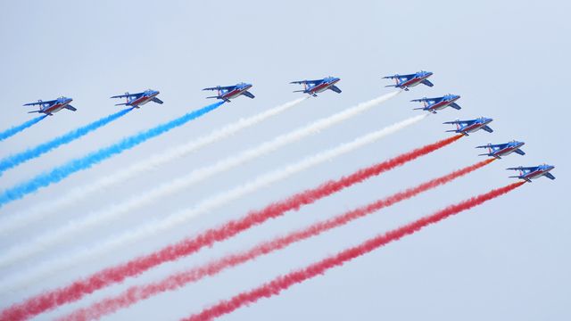 La Patrouille de France lors du défilé du 14 juillet 2014 sur les Champs-Élysées