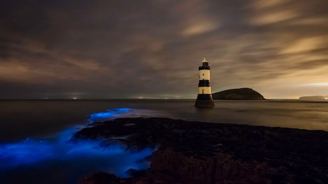 Trwyn Du Lighthouse in Anglesey off the north-west coast of Wales 
