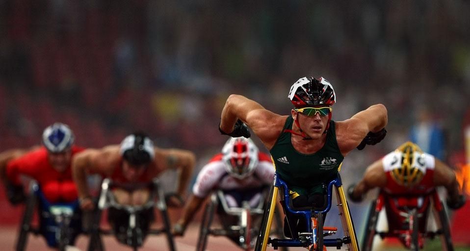Kurt Fearnley of Australia competes in the Men's 5000m - T54 Heat 1 at the National Stadium during day two of the 2008 Paralympic Games September 8, 2008 in Beijing, China