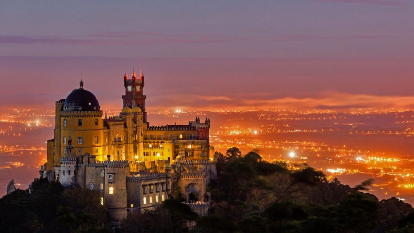 The Pena National Palace in Sintra, Portugal 
