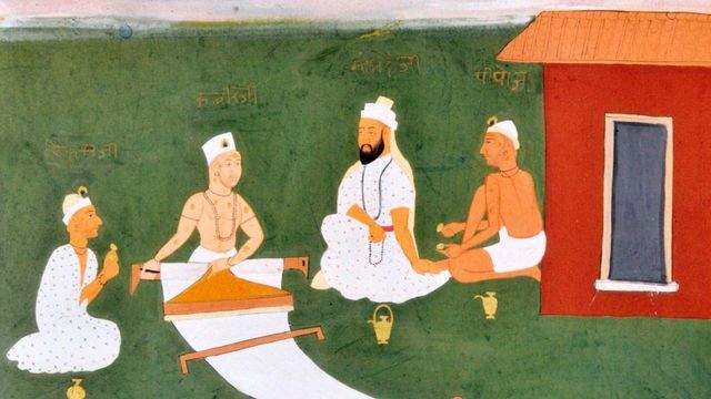 Kabir with Namdeva, Raidas and Pipaji. Jaipur, early 19th century