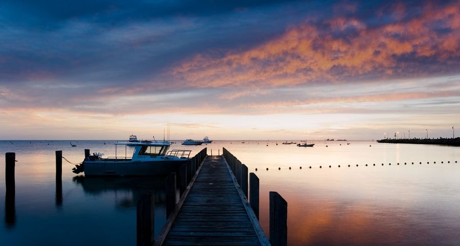 Dawn over jetty, Thomson Bay, Rottnest Island, Australia