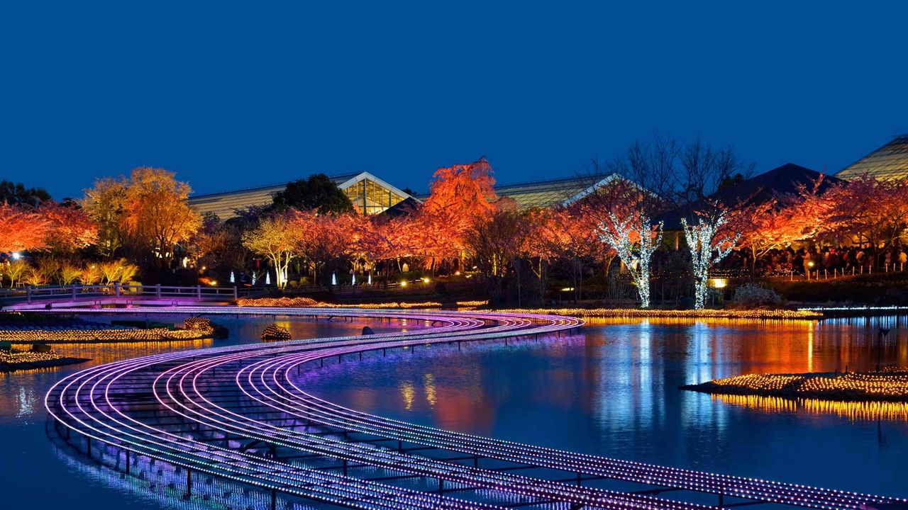 Winter illumination at Nabana No Sato, located in the garden of Nagashima Resort in Japan's Kuwana City