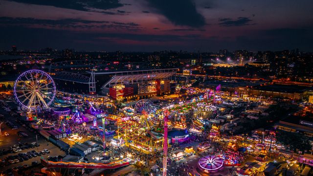 Aerial view of Canadian National Exhibition in Toronto