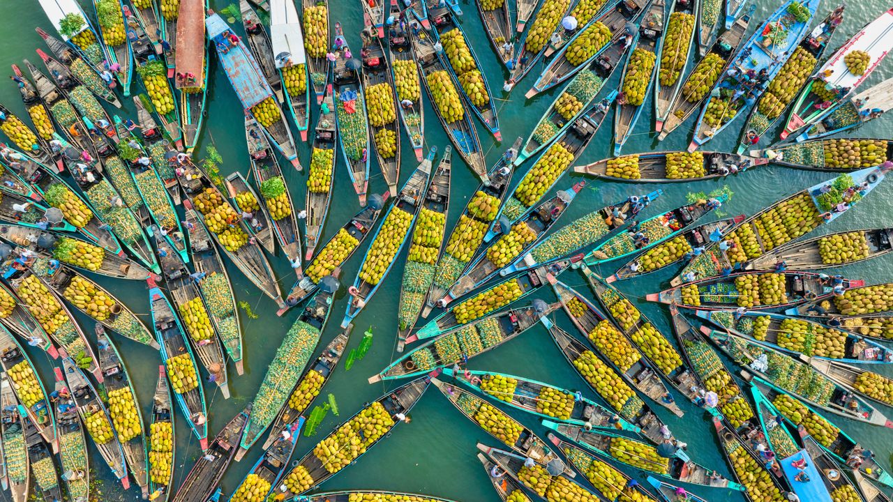Mercado flutuante, Lago Kaptai, Rangamati, Bangladesh