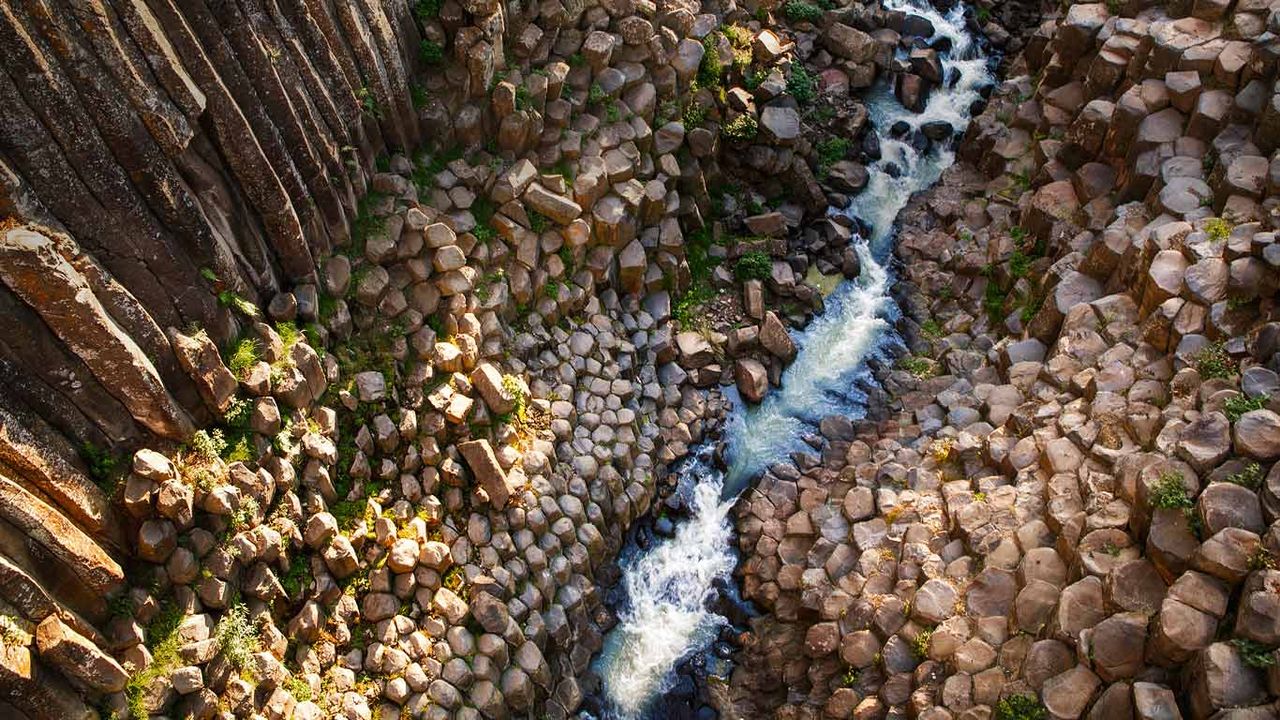 View of the Prismas Basálticos in Huasca de Ocampo, Hidalgo, Mexico