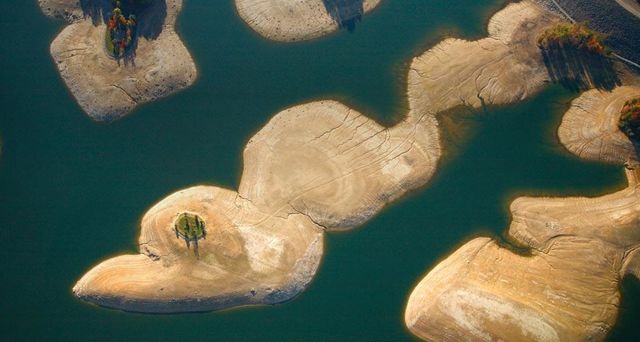 Aerial view of Summersville Lake near Fayetteville, West Virginia, U.S.A.