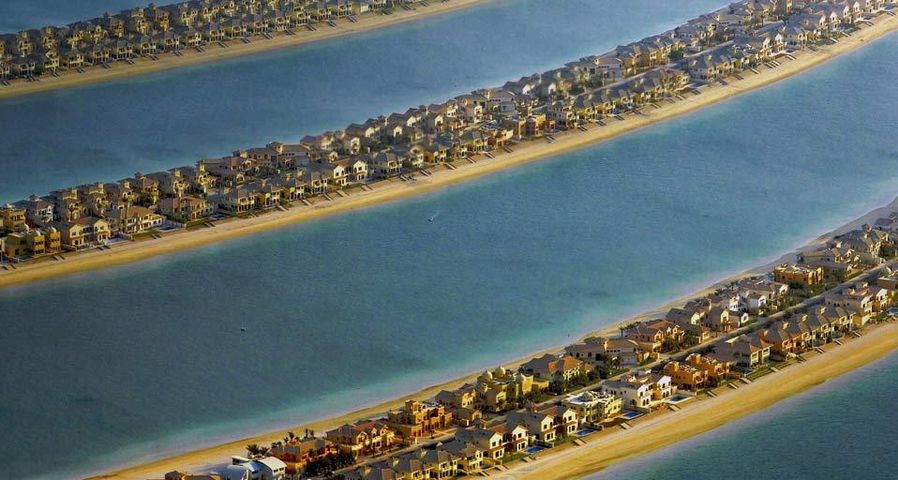 Der künstliche Palm Islands-Archipel in Dubai, Vereinigte Arabische Emirate