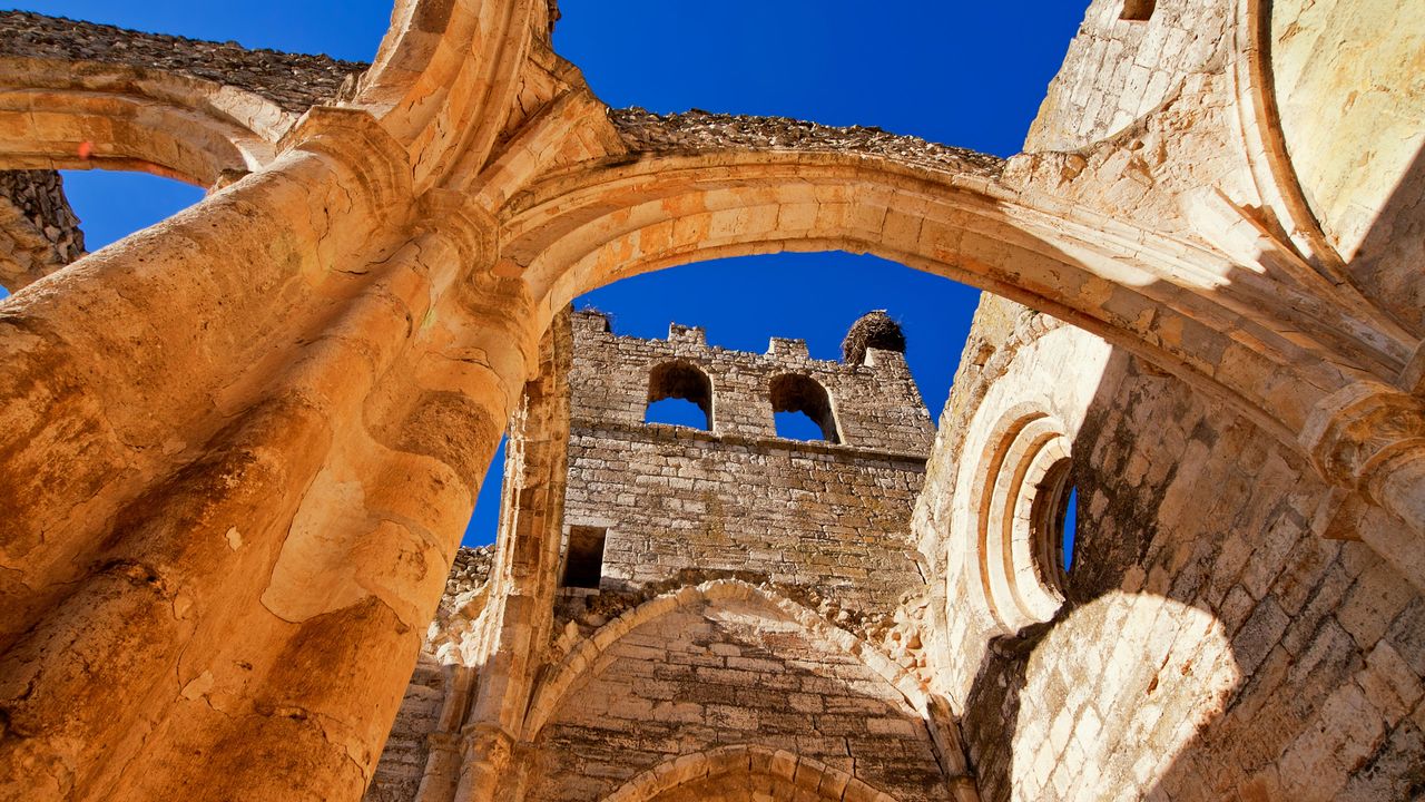 San Juan de Duero Monastery Cloister ruins, Soria, Spain
