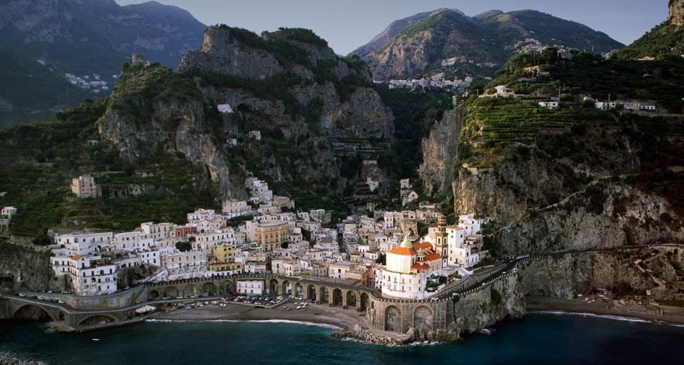 The town of Atrani on the Amalfi Coast, Italy