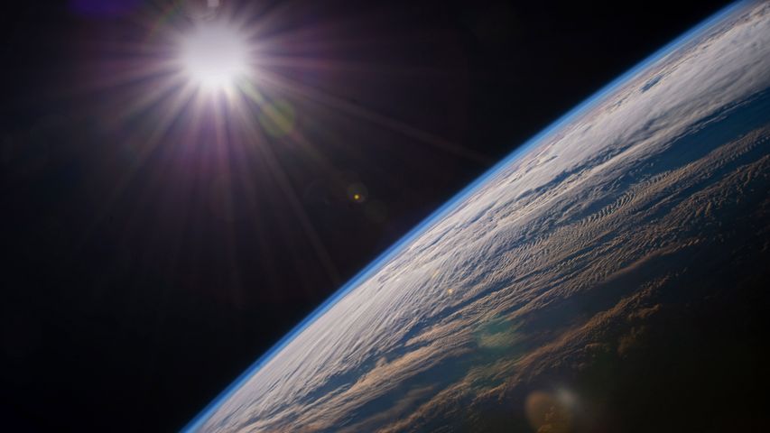 Blick von der Internationalen Raumstation auf die Erde