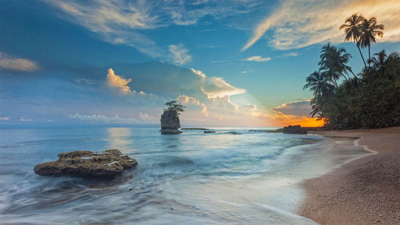 The shoreline of Cahuita National Park, in Costa Rica
