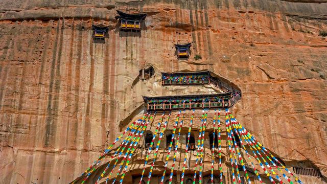 Le temple Mati Si, Province du Gansu, Chine